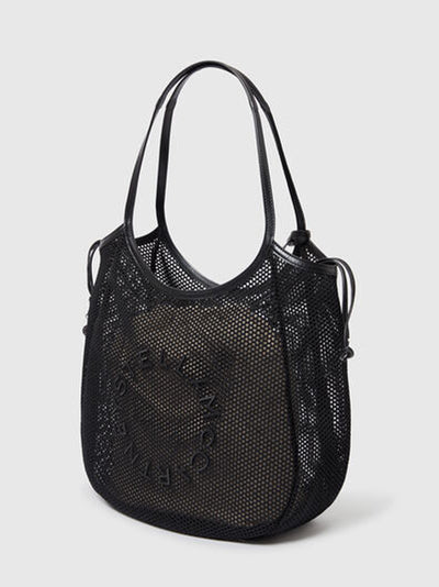Logo Mesh Hobo Bag (Black)