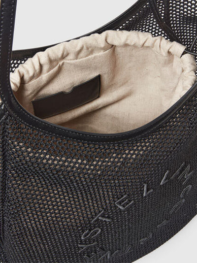 Logo Mesh Hobo Bag (Black)