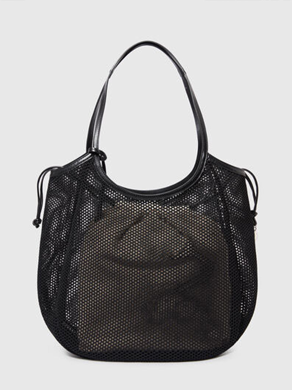 Logo Mesh Hobo Bag (Black)