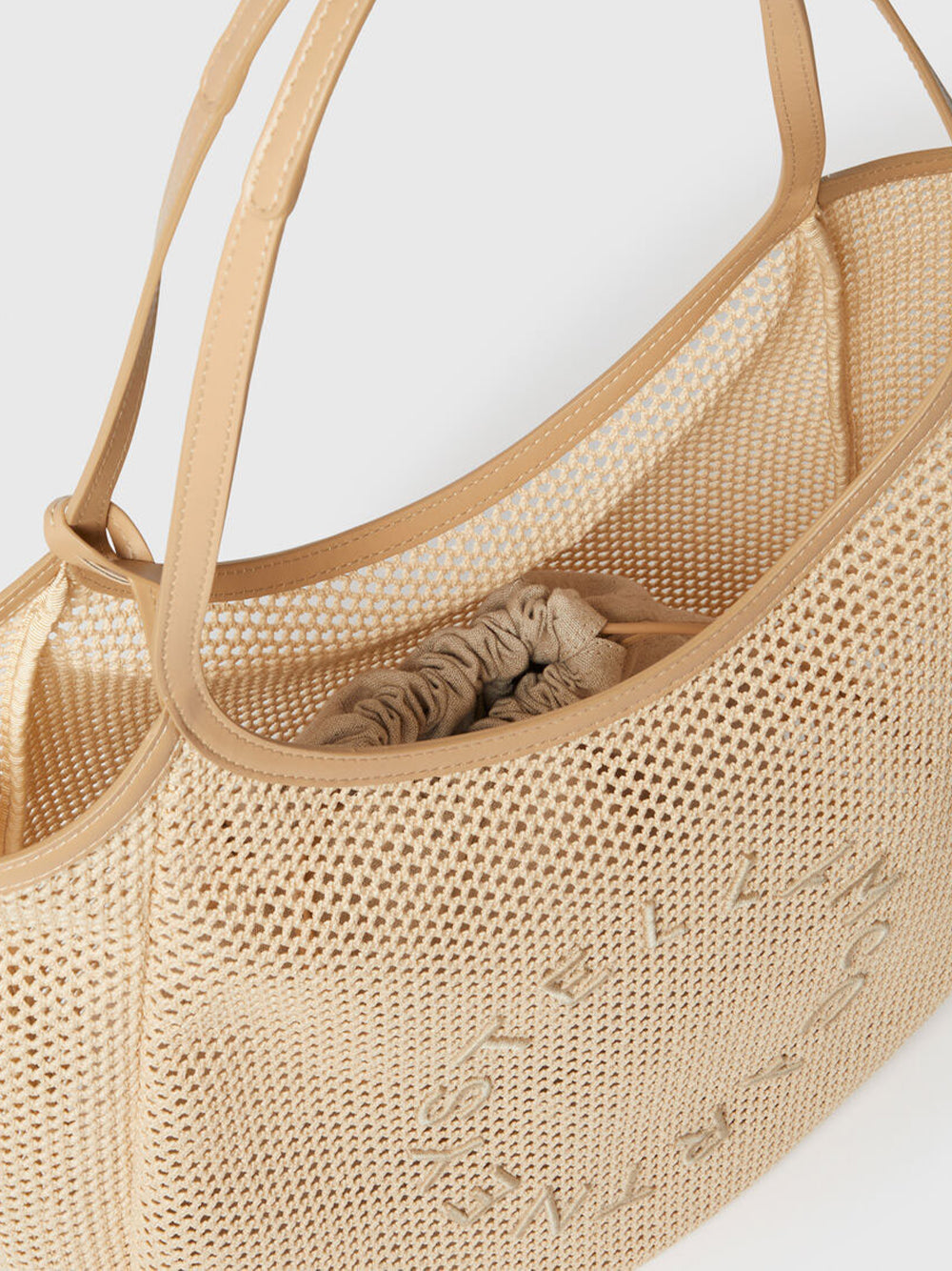 Logo Mesh Hobo Bag (Beige)