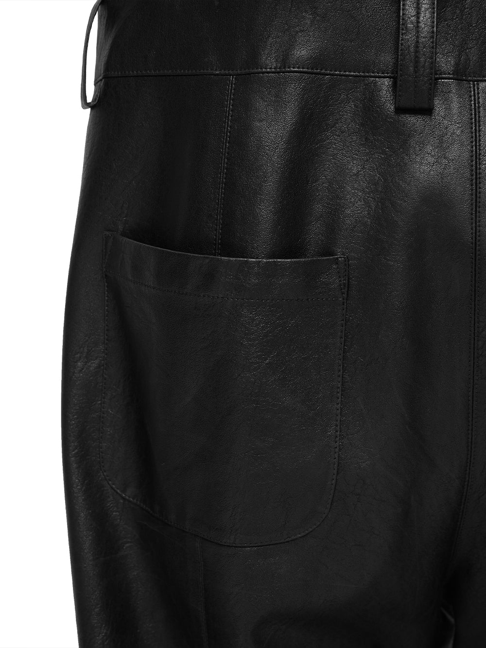 Faux Leather Jumpsuit Black