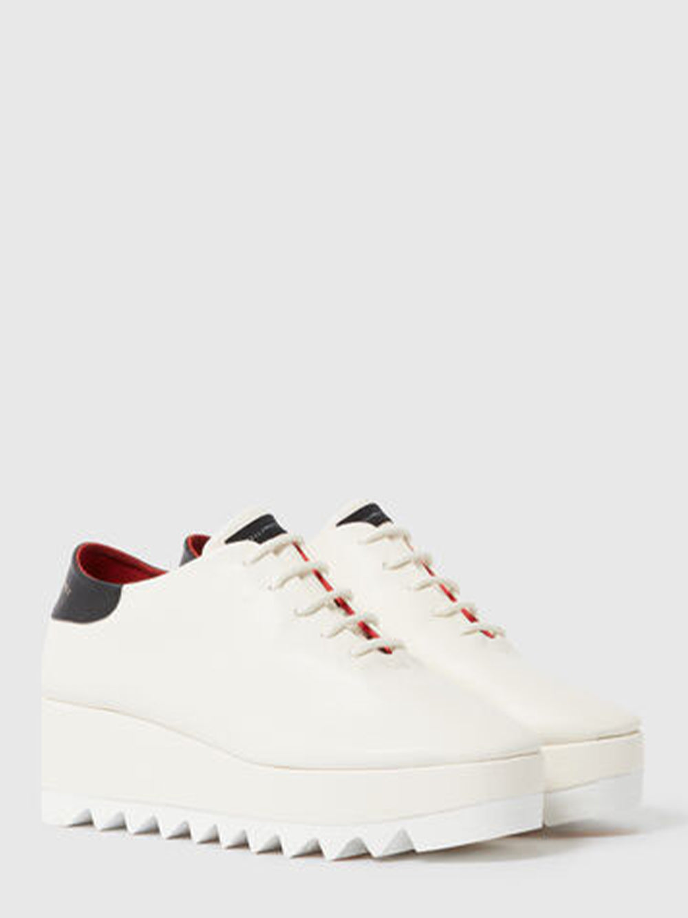 Sneak-Elyse Lace-Up Platforms Ivory