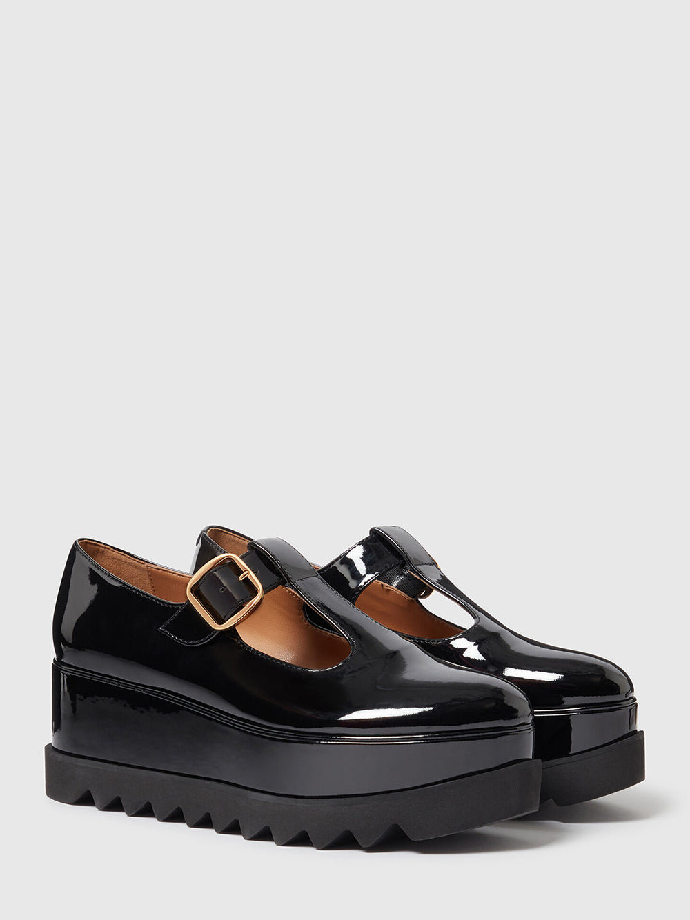 Elyse T-Bar Platform Mary Janes Black