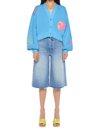The Bell Sleeve Crop Cardigan (Shreddin Waves)