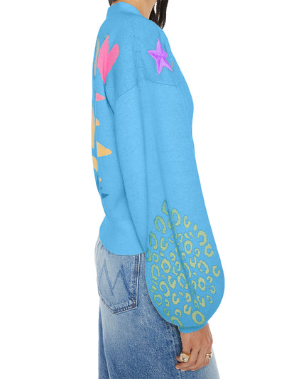 The Bell Sleeve Crop Cardigan (Shreddin Waves)