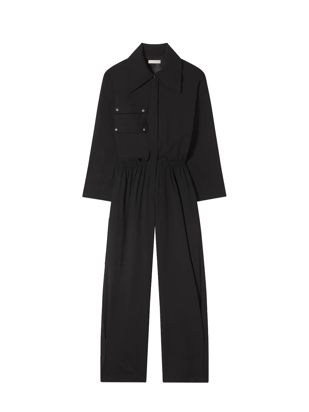 Wide Collar Jumpsuit Black