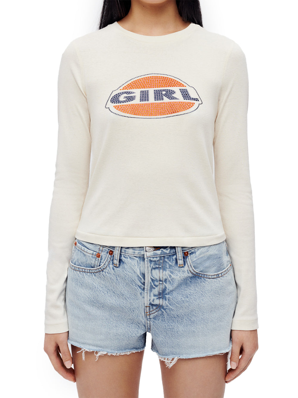 90s Baby Girl Sparkle Long Sleeve Tee (Naked)