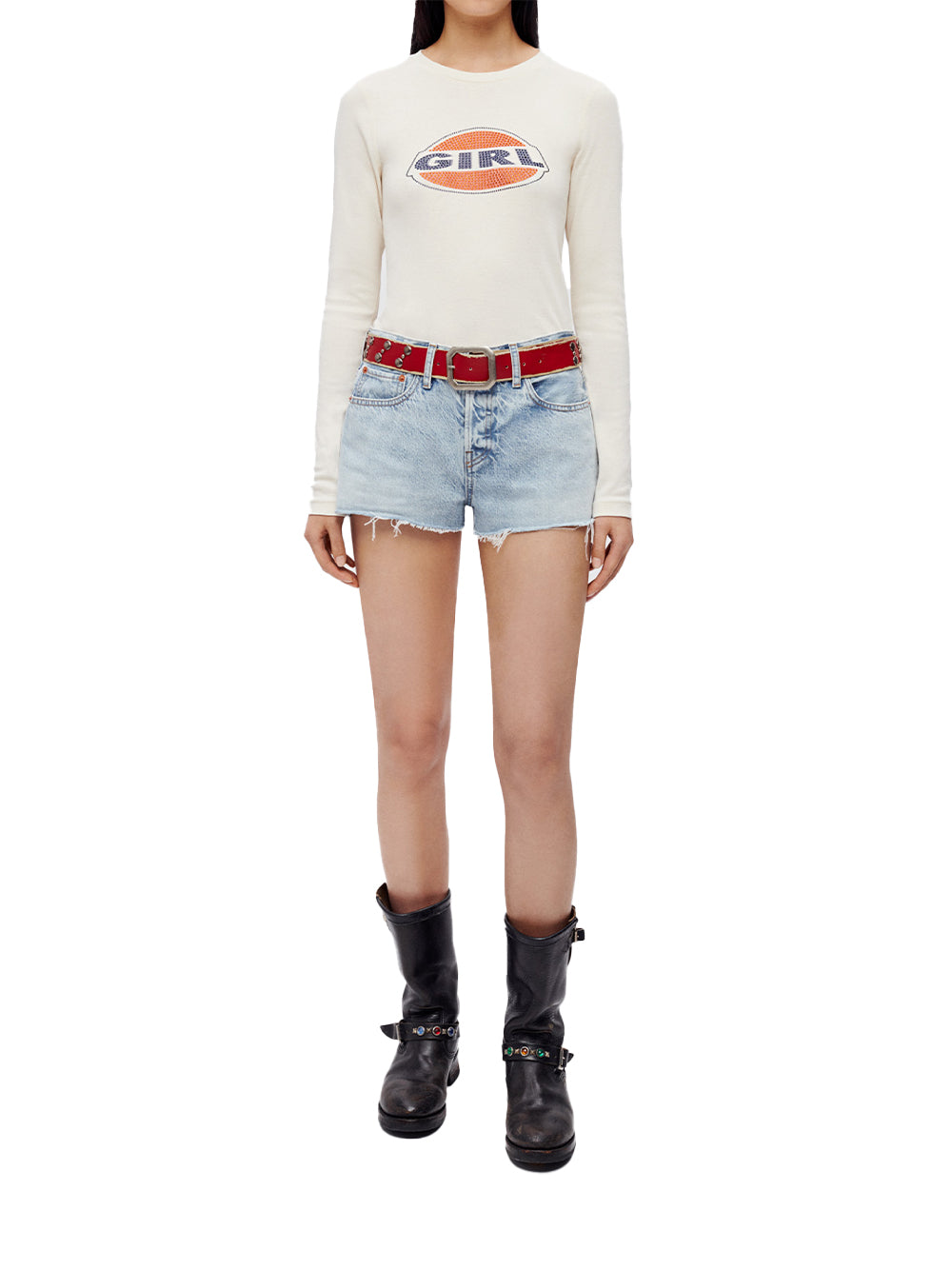 90s Baby Girl Sparkle Long Sleeve Tee (Naked)