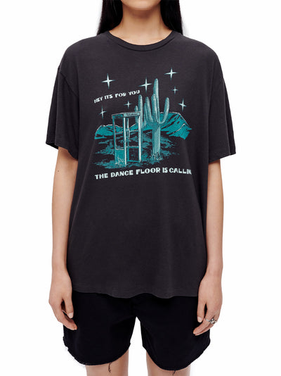 90s Dancefloor Calling Easy Tee (Washed Black)