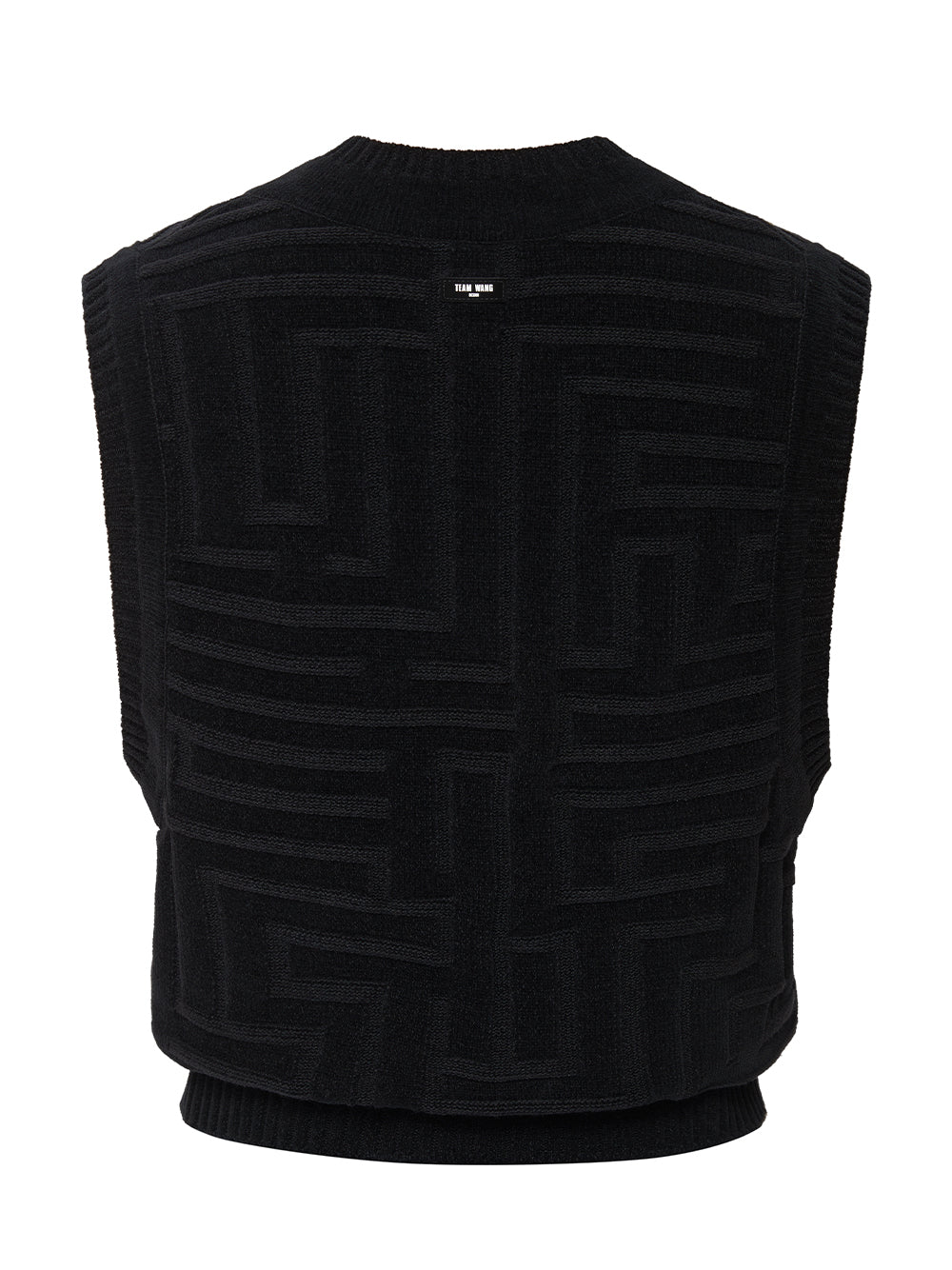 Jacquard Knitted Vest Black