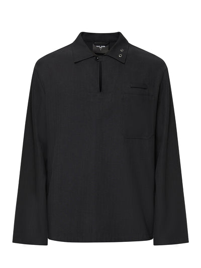 Herringbone Shirt Black