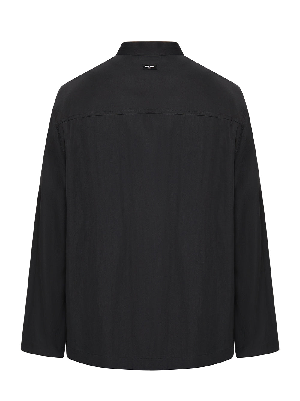 Casual Banded Collar Shirt Black