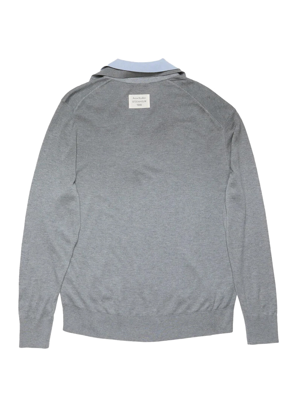 Layered Silk Jumper (Sky Blue/Light Grey Melange)