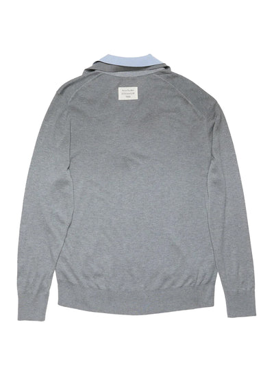 Layered Silk Jumper (Sky Blue/Light Grey Melange)