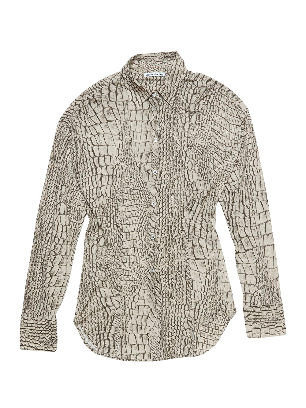 Button-Up Printed Shirt Multi Grey
