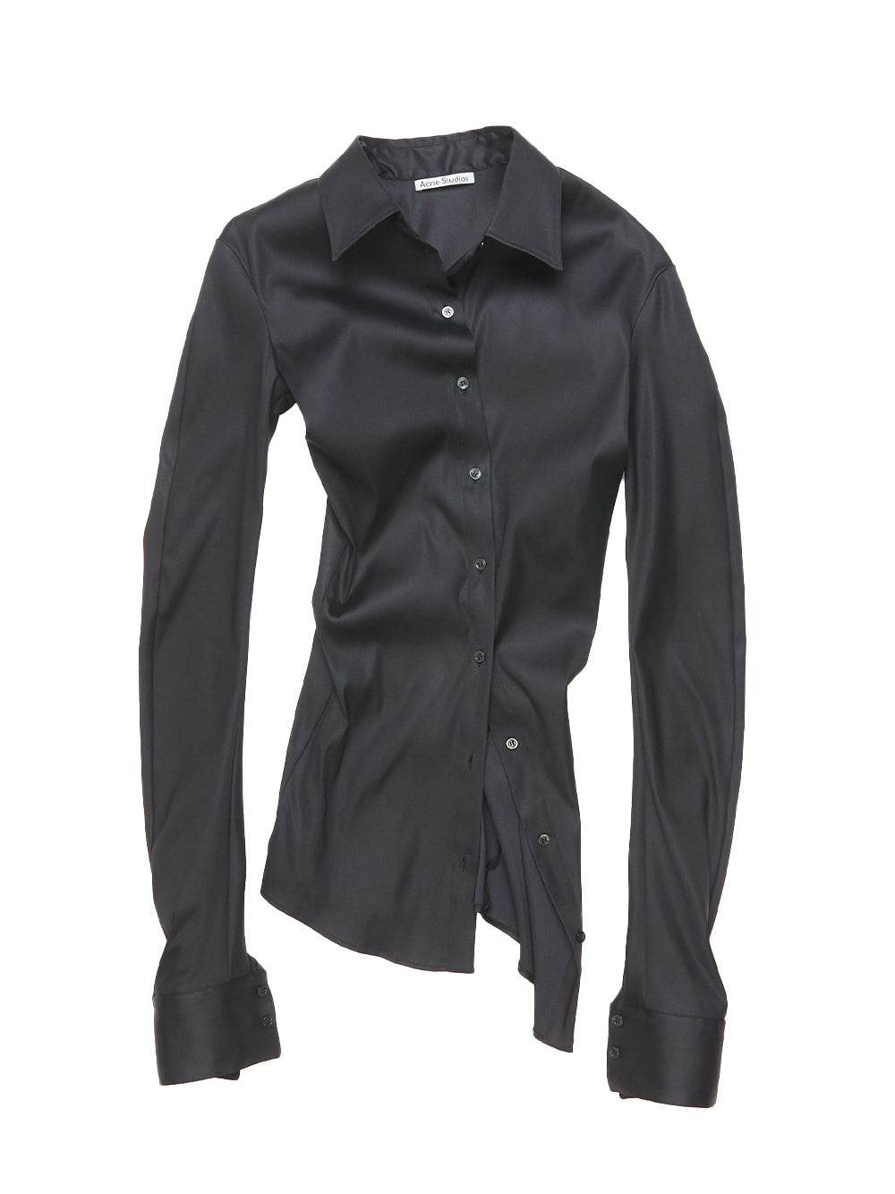 Asymmetric Button-Up Shirt (Black)