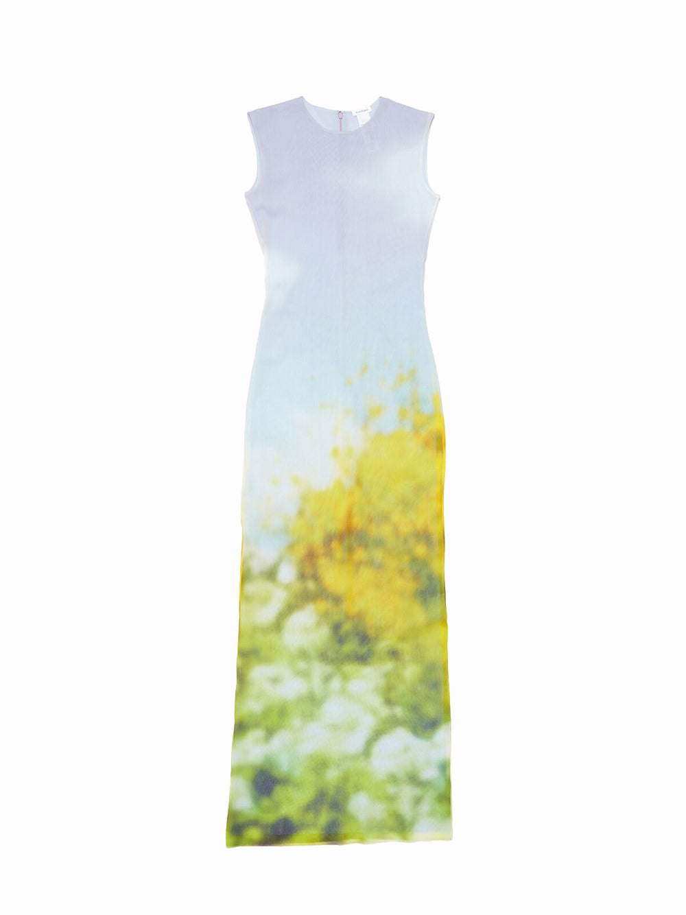 Sleeveless Dress Blurred Print Dress (Purple/Yellow)