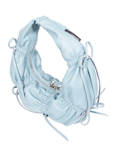 Small Dumpling Leather Bag (Sky Blue)