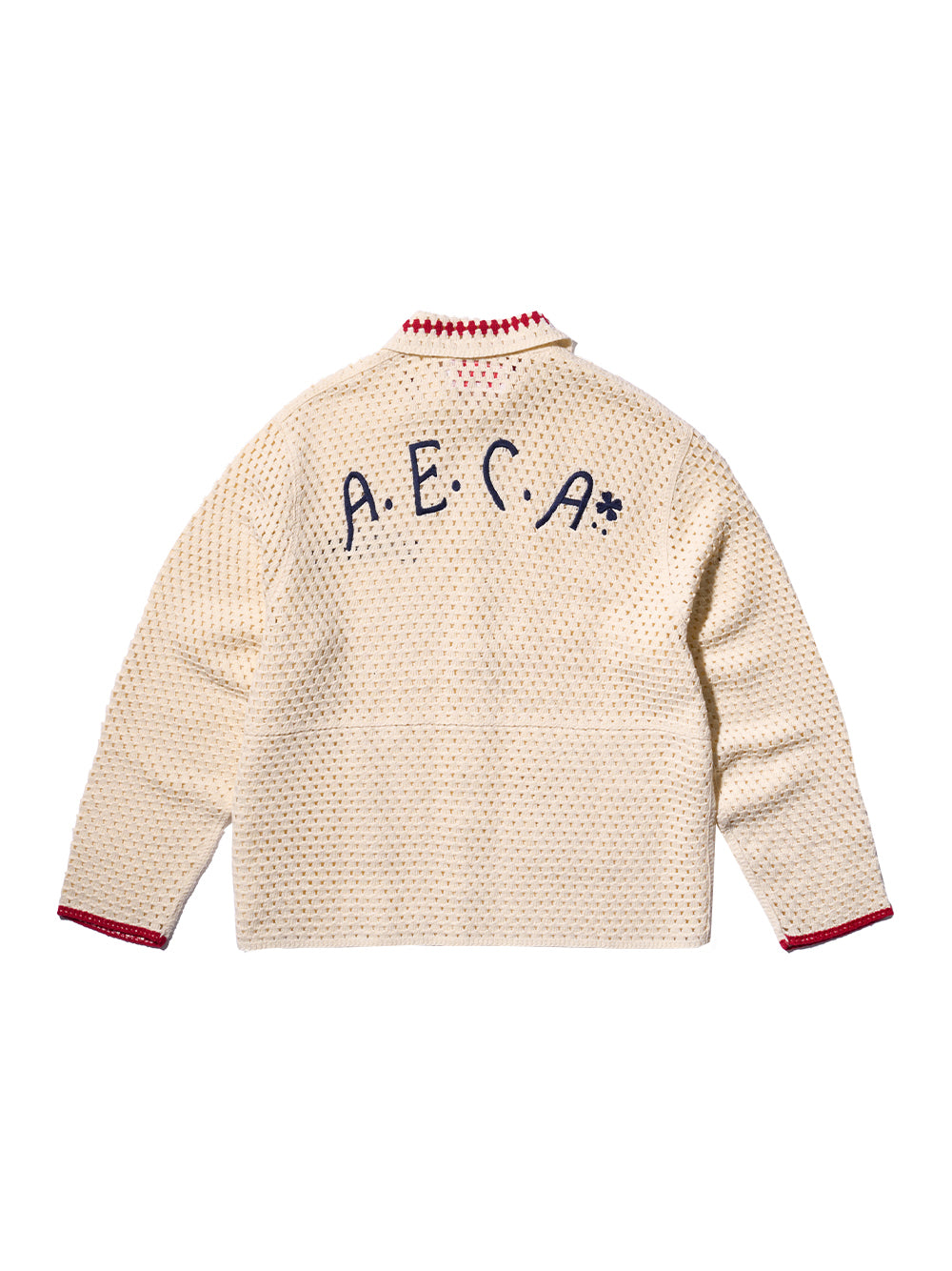 AECA Crochet Callar Knit Cardigan (Cream)