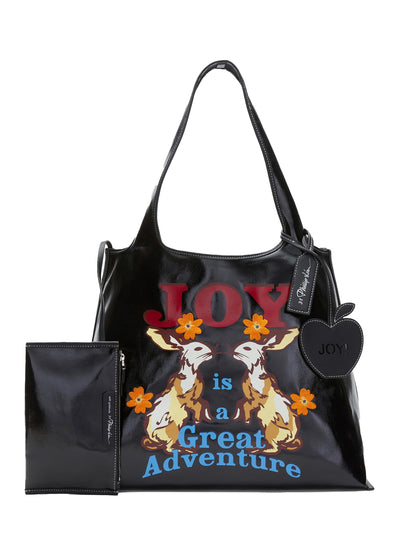 Joy Is A Great Adventure Market Tote Black Multi
