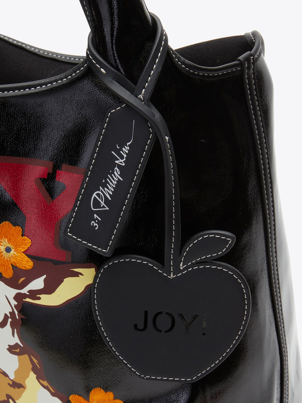 Joy Is A Great Adventure Market Tote Black Multi