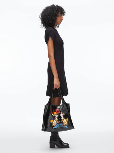 Joy Is A Great Adventure Market Tote Black Multi