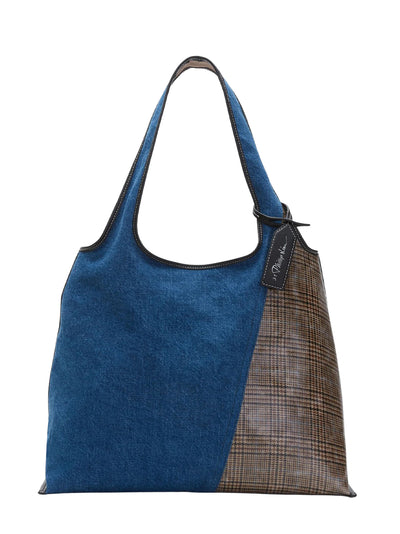 Patchwork Denim Market Tote Indigo Multi