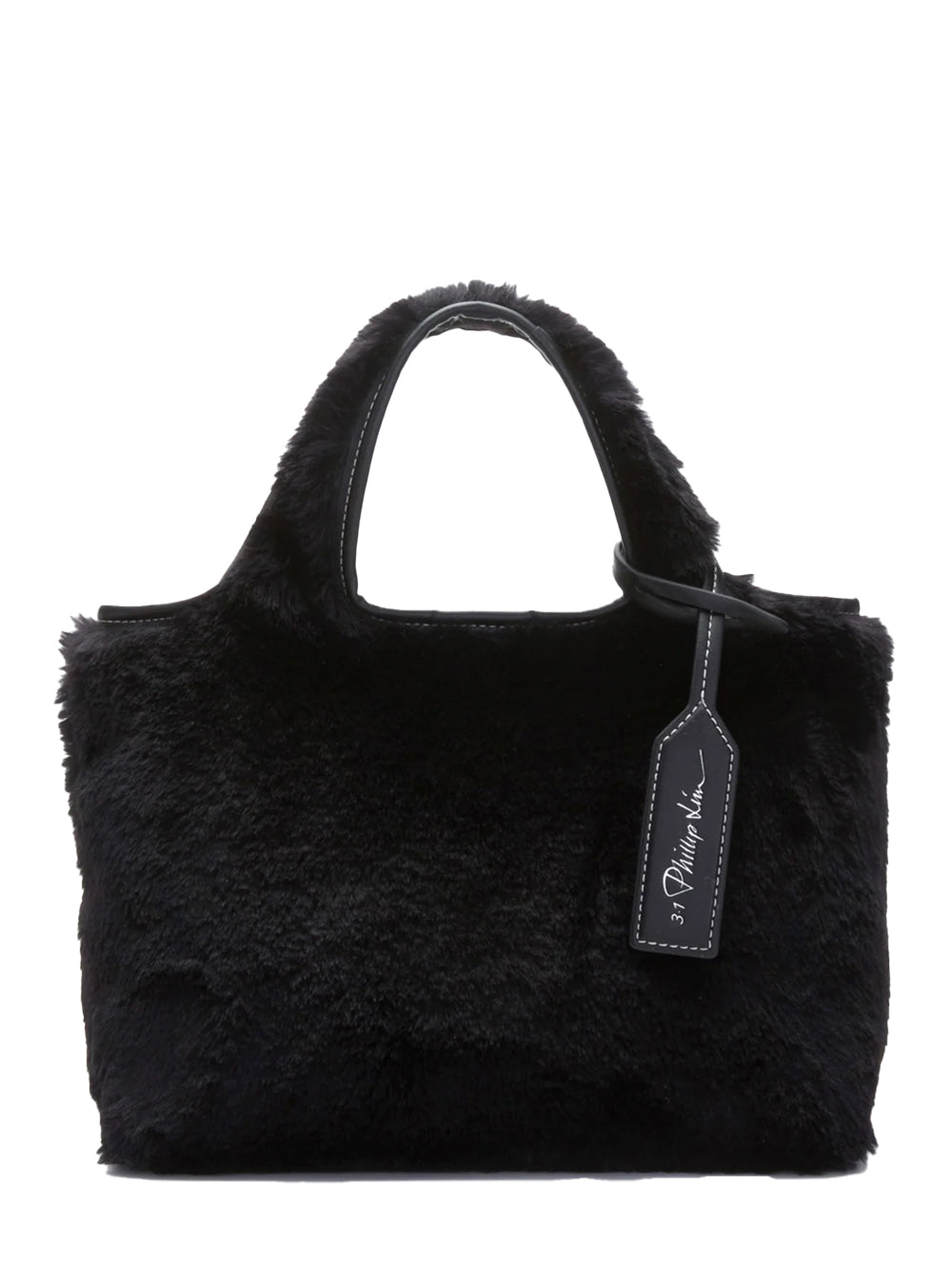 Faux Fur Mini Market Tote Black