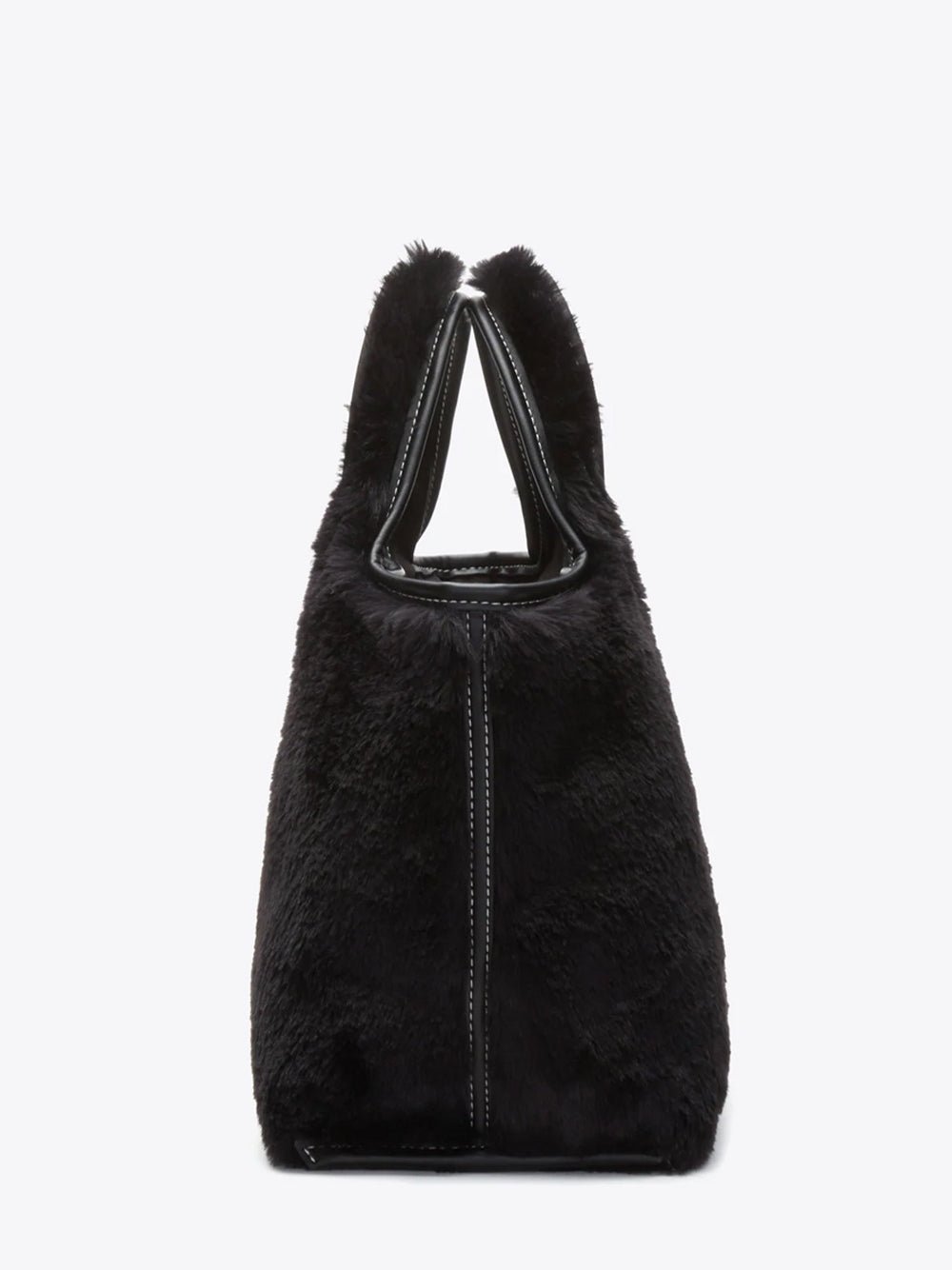 Faux Fur Mini Market Tote Black