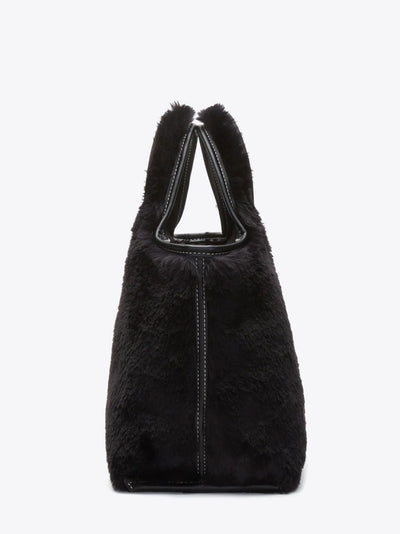 Faux Fur Mini Market Tote Black