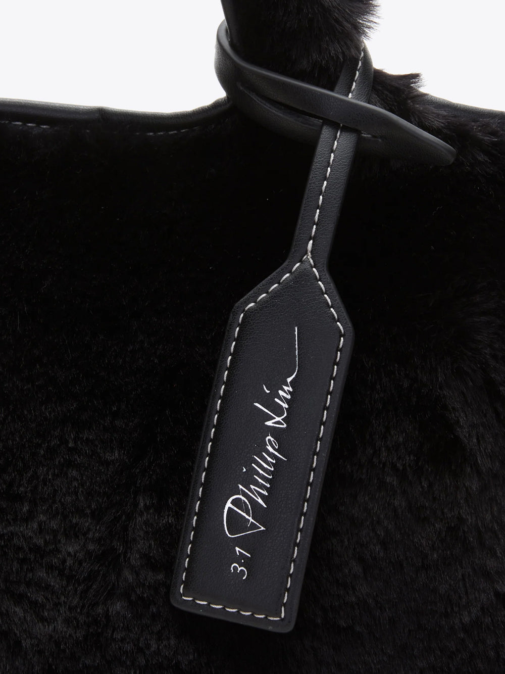 Faux Fur Mini Market Tote Black