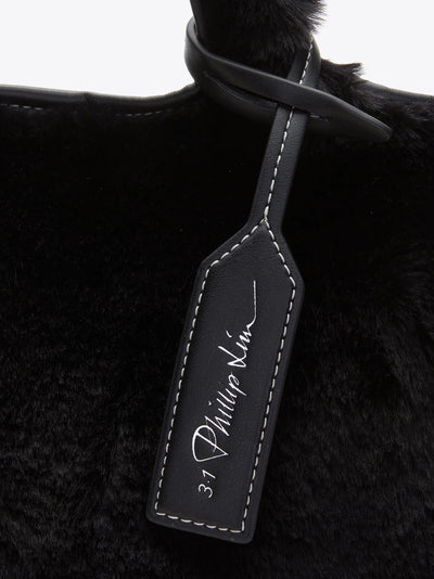 Faux Fur Mini Market Tote Black