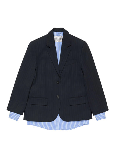 Layered Suit Jacket Navy