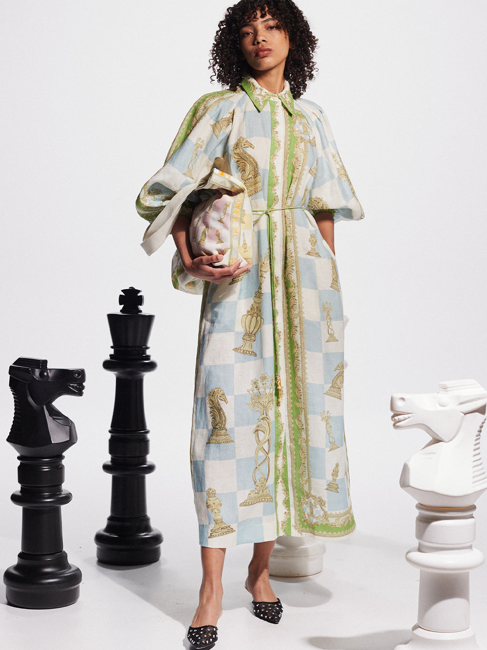 Checkmate Linen Shirtdress (Multi)