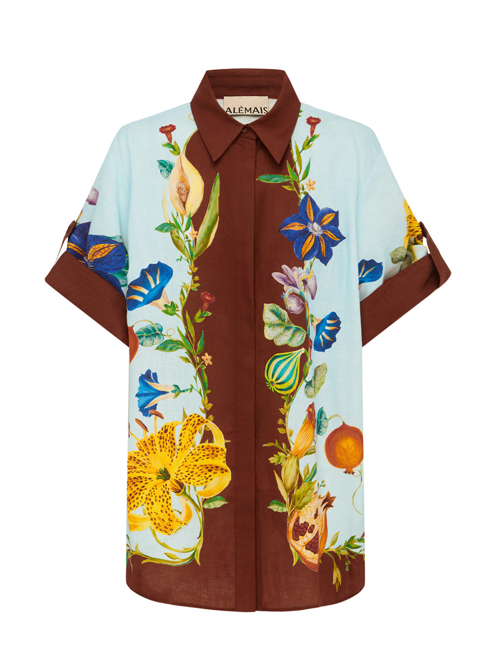Dahlia Floral Linen Shirt (Multi)