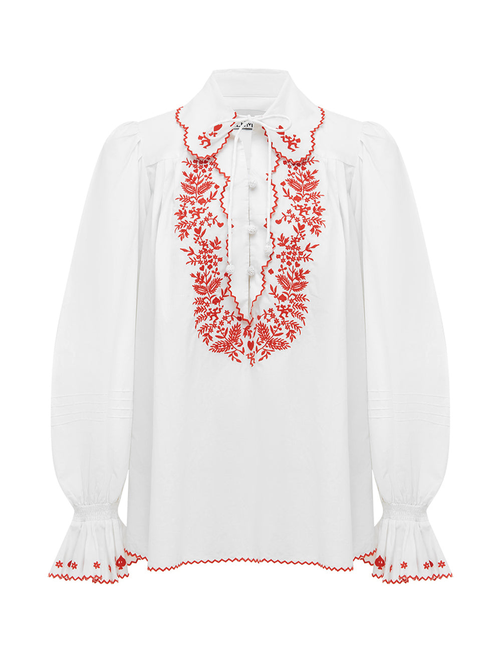 Heart Embroidered Shirt (Ivory)