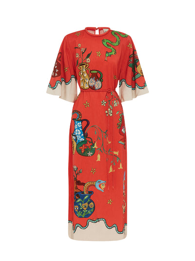 Rose Midi Tee Dress (Tangerine)