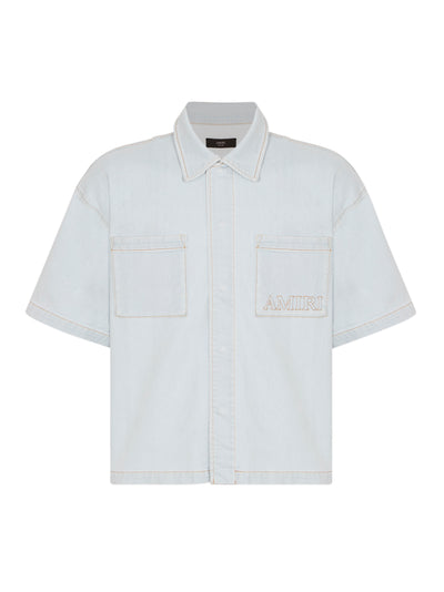 Amiri 3d Ss Snap Shirt Light Indigo