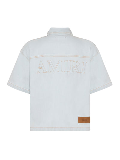 Amiri 3d Ss Snap Shirt Light Indigo
