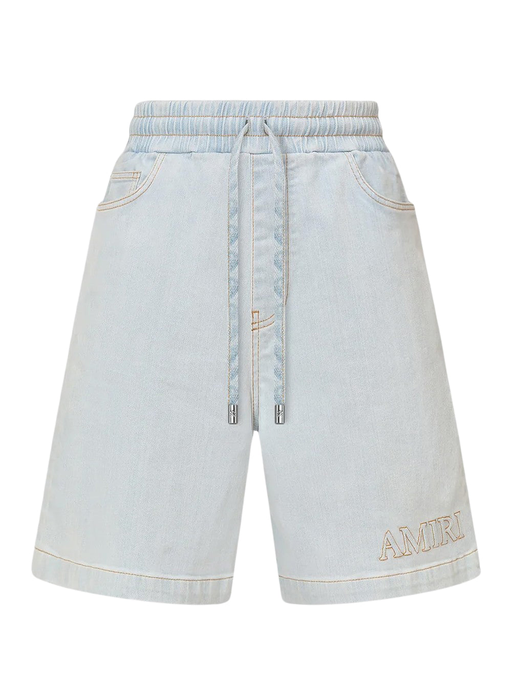 Amiri 3D 5 Pocket Drawstring Denim Short Light Indigo