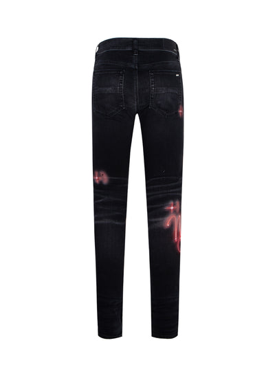 Amiri Airbrush Logo Skinny Jeans