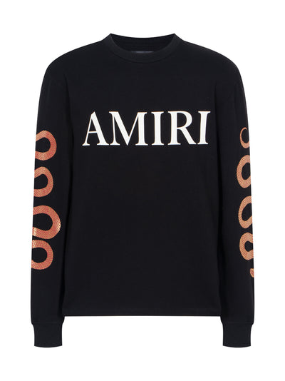 Amiri Logo Print Long Sleeve T-Shirt Black