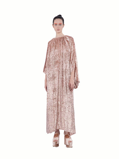 Opened Sleeve Midi Dress Dusty Pink
