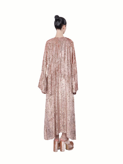 Opened Sleeve Midi Dress Dusty Pink