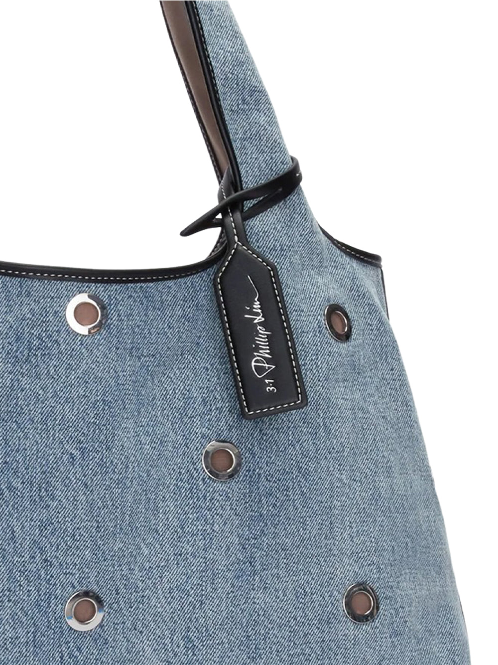 Denim Market Tote With Grommets (Washed Indigo)