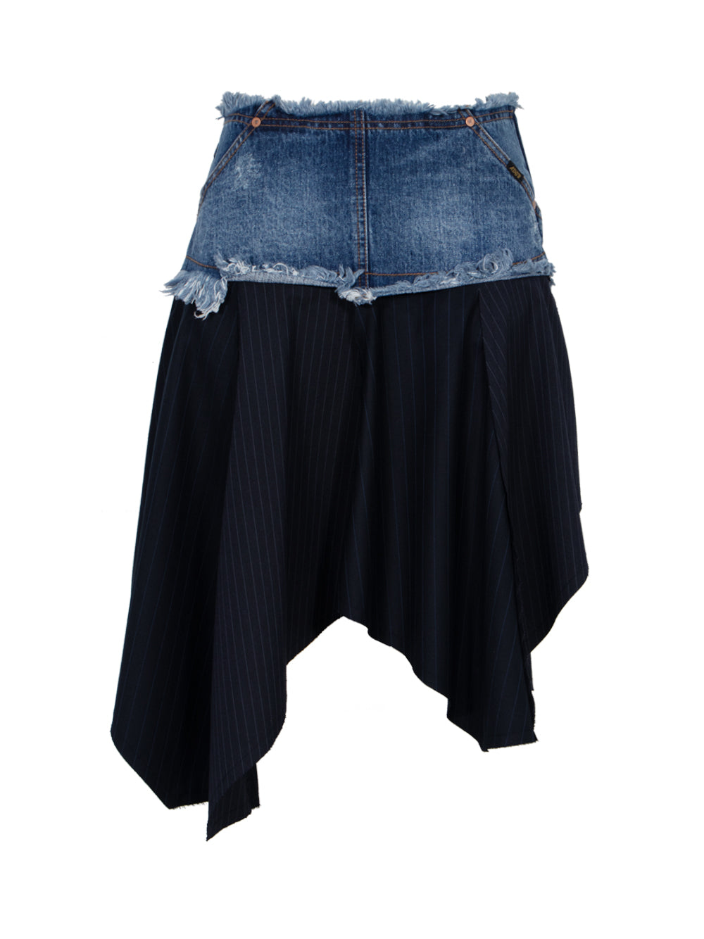 Denim Combination Fairy Skirt Navy