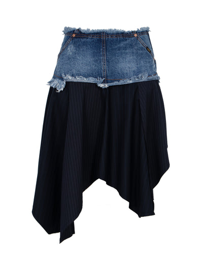 Denim Combination Fairy Skirt Navy