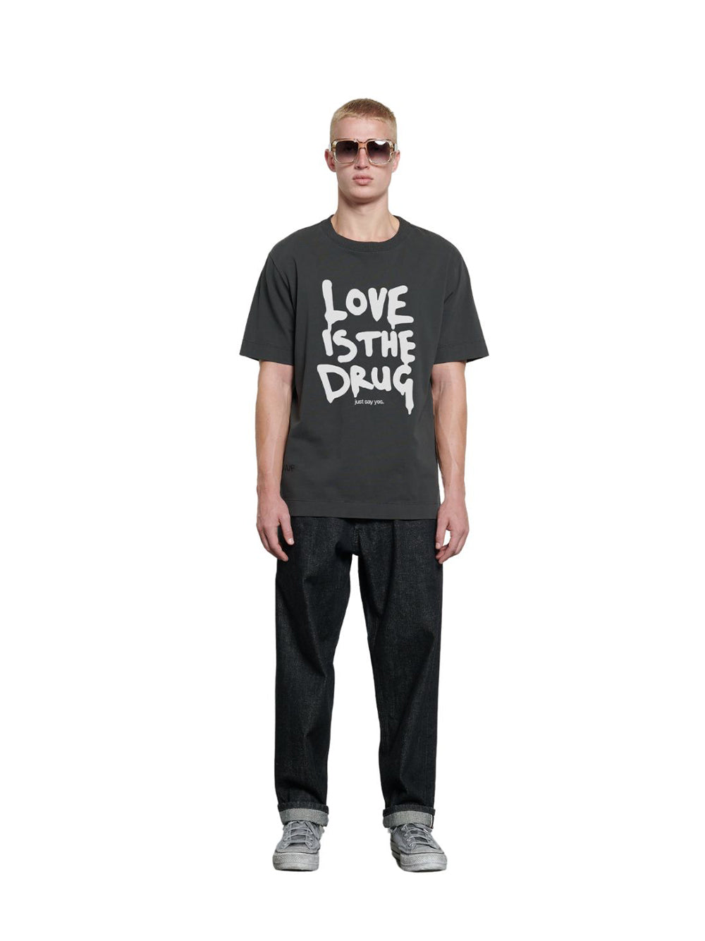 Love Is The Drug T-Shirt (Charcoal White)