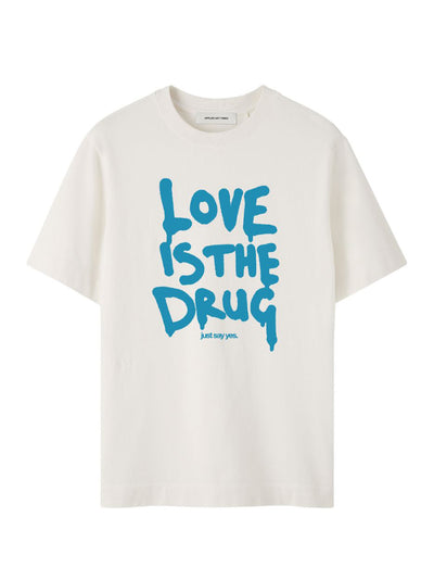 T-Shirt (Love Is The Drug) White (Blue)