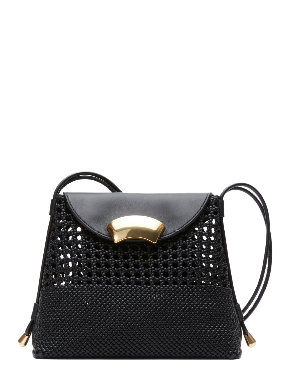 Id Petite Soft Shoulder Bag With Macrame Black